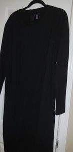 Black Long Sleeve Dress with Removable Collar